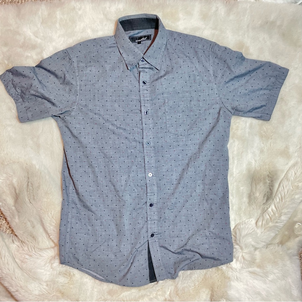 Coastal Men’s Grey Short Sleeve Button Down Sz Medium